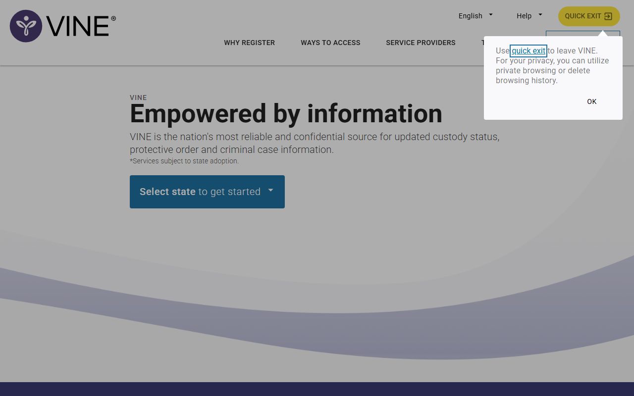 VINELink custody notification search for Madison County inmate records